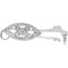 14K White 11.1x5.3 mm Single Strand Pearl Clasp (Sterling Silver) view 2