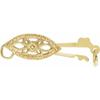 14K White 11.1x5.3 mm Single Strand Pearl Clasp (Sterling Silver) view 3
