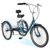 H&ZT Adult Tricycle, 3 Wheeled Bike, Trike Cruiser Bike, with 7-Speed Gear, Parking Brake Handle, Low Step, Large Rear Basket, Elderly Friendly, for Men, Women, and Teens view 1