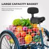 H&ZT Adult Tricycle, 3 Wheeled Bike, Trike Cruiser Bike, with 7-Speed Gear, Parking Brake Handle, Low Step, Large Rear Basket, Elderly Friendly, for Men, Women, and Teens view 4