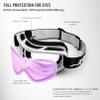 Juli Kids Ski Goggles,Snow Snowboard Goggles Boy Girl Snowmobile Skiing Skating Age 3-8 (White Frame/Purple Sapphire Lens) view 4