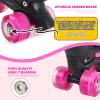 Girls' Double-Row Roller Skates with Protective Gear - One-Click 4-Size Adjustable, Safety Buckle & Brake System, Light-Up Wheels for Night Skating, Indoor/Outdoor Kids Skates (Ages 3-12) view 2