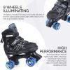 Boys' Double-Row Roller Skates with Protective Gear - Easy-Click 4-Size Adjustment, Safety Latch & Brake System, Rainbow Glow Wheels for Night Skating, Indoor/Outdoor Youth Skates (Ages 3-12) view 3