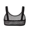 Agoky Women's Fashion Fishnet T-Shirt Blouse See Through Crop Tops Transparent Vest Black XX-Large view 2