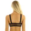 Agoky Women's Fashion Fishnet T-Shirt Blouse See Through Crop Tops Transparent Vest Black XX-Large view 4