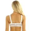 Agoky Women's Fashion Fishnet T-Shirt Blouse See Through Crop Tops Transparent Vest White 3X-Large view 4