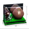 Better Display Cases Acrylic Display Case for Full Size Football and Mini Helmet - Large Rectangle Box with Mirror Case, Gold Risers and Turf Base 19.25" x 8.25" x 8" (B47/A103) view 2