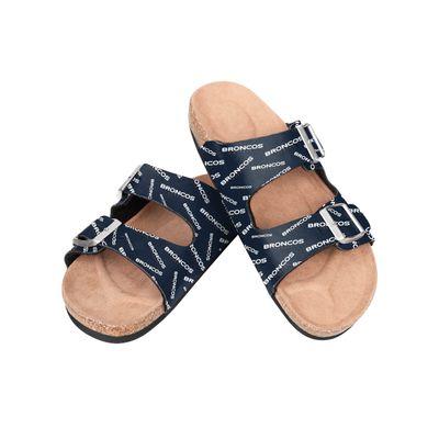 Denver Broncos NFL Womens Mini Print Double Buckle Sandal - L