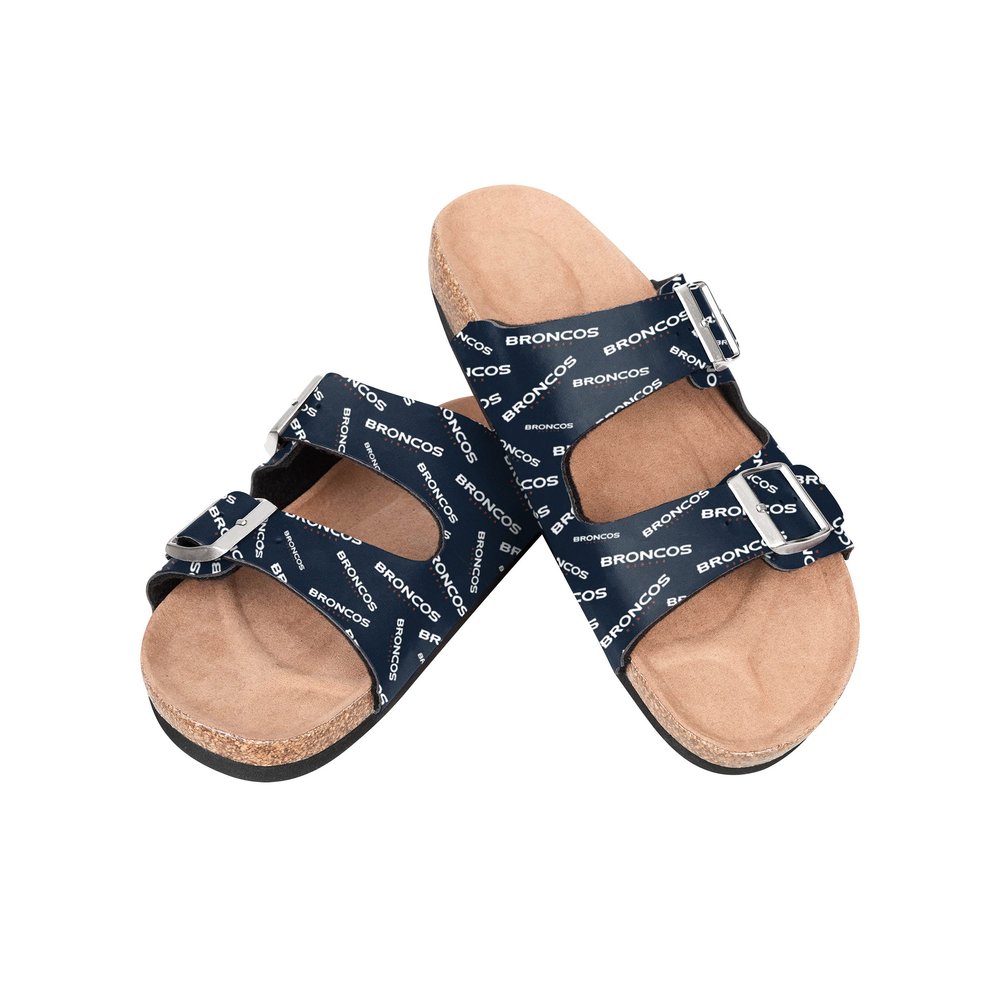 Denver Broncos NFL Womens Mini Print Double Buckle Sandal - L