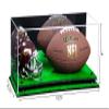Better Display Cases Acrylic Display Case for Full Size Football and Mini Helmet - Large Rectangle Box with Mirror Case, Black Risers and Turf Base 19.25" x 8.25" x 8" (B47/A103) view 2