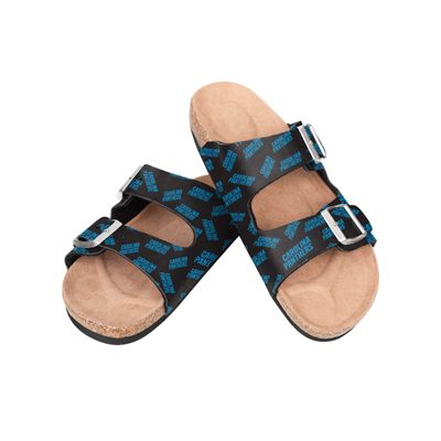 Carolina Panthers NFL Womens Mini Print Double Buckle Sandal - L