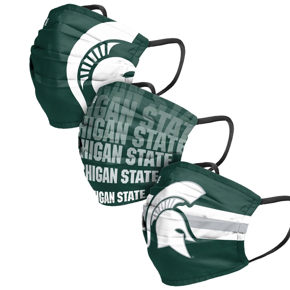FOCO Michigan State Spartans NCAA Matchday Face Cover - Youth - 3 Pack