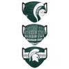 FOCO Michigan State Spartans NCAA Matchday Face Cover - Youth - 3 Pack view 2