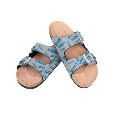 Detroit Lions NFL Womens Mini Print Double Buckle Sandal - M