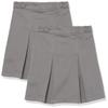Amazon Essentials Girls' Pleated Uniform Skorts with Built-in Shorts, Pull-on, Stretchy, Pack of 2, Grey, Large view 1