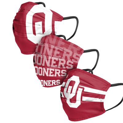 FOCO Oklahoma Sooners NCAA Matchday Face Cover - Youth - 3 Pack