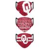 FOCO Oklahoma Sooners NCAA Matchday Face Cover - Youth - 3 Pack view 2