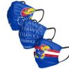 FOCO Kansas Jayhawks NCAA Matchday Face Cover - Youth - 3 Pack view 1