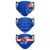 FOCO Kansas Jayhawks NCAA Matchday Face Cover - Youth - 3 Pack view 2