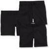 Amazon Essentials Toddler Boys' School Uniform Woven Flat-Front Shorts with Elastic Waist, Pack of 3, Black, 3T view 1