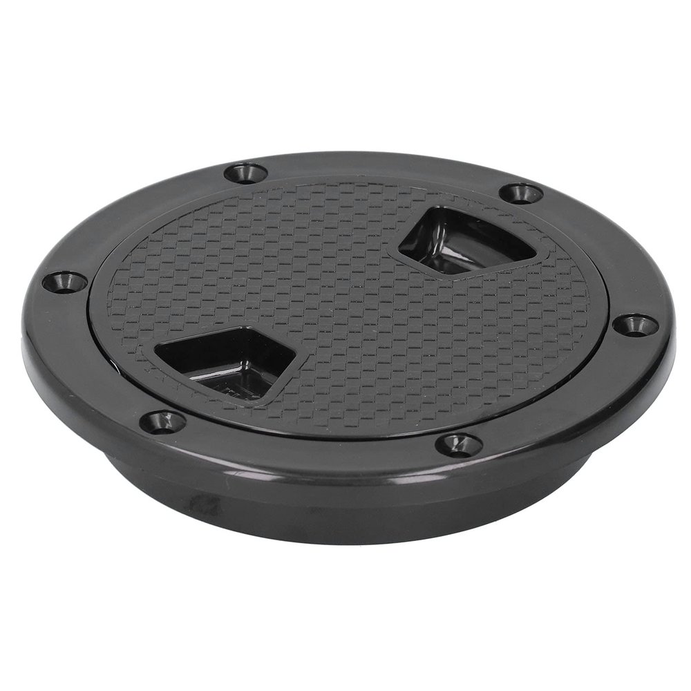 Acouto 4in Boat Deck Plate ABS Round Anti? Inspection Hatch Cover Marine Accessory Black for Deck Access Hatch Deck Inspection Hatch Deck Inspection Cover Boat Deck Hatch Deck Access