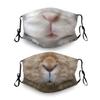 2 Pcs Cute Bunny Rabbit Christmas Face Mask Scarf, Anti Dust Washable Reusable With 4 Filters, For Adults Kids Men Women S view 1