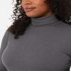 32 Degrees Womens Ultra Soft Thermal Midweight Baselayer Turtleneck Long Sleeve Top, Charcoal Heather, XX-Large view 3