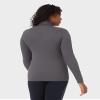 32 Degrees Womens Ultra Soft Thermal Midweight Baselayer Turtleneck Long Sleeve Top, Charcoal Heather, XX-Large view 4