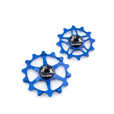 JRC Components Ceramic Derailleur Pulley Wheels | Pair of 14&12T Hybrid Ceramic Bearing - MTB Bike Rear Derailleur Wheels