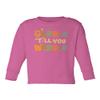 KINGS SPORTS Gobble Til You Wobble Thanksgiving Day Toddler Long Sleeve T-Shirt (Pink, 5T) view 1