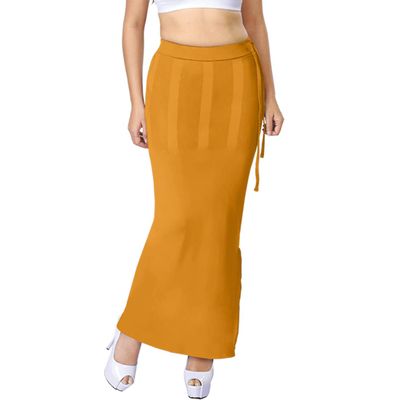 dermawear Women's Blended Fabric Saree Shapewear (ss-406-medium-mustard_mustard)