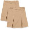 Amazon Essentials Girls' Pleated Uniform Skorts with Built-in Shorts, Pull-on, Stretchy, Pack of 2, 2-pack Khaki, X-Large Slim view 1