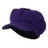 Cotton Elastic Newsboy Cap-Purple OSFM view 1
