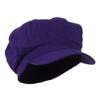 Cotton Elastic Newsboy Cap-Purple OSFM view 4