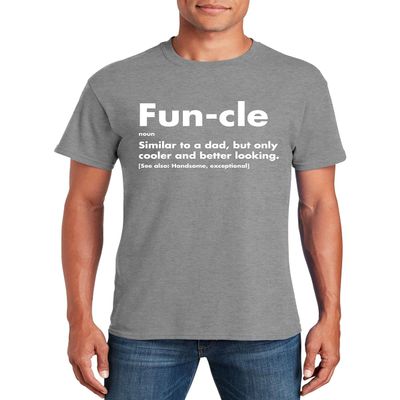 Funcle T-Shirt for Men - Funny Birthday Gifts Uncle Definition Father's Day Sport Grey