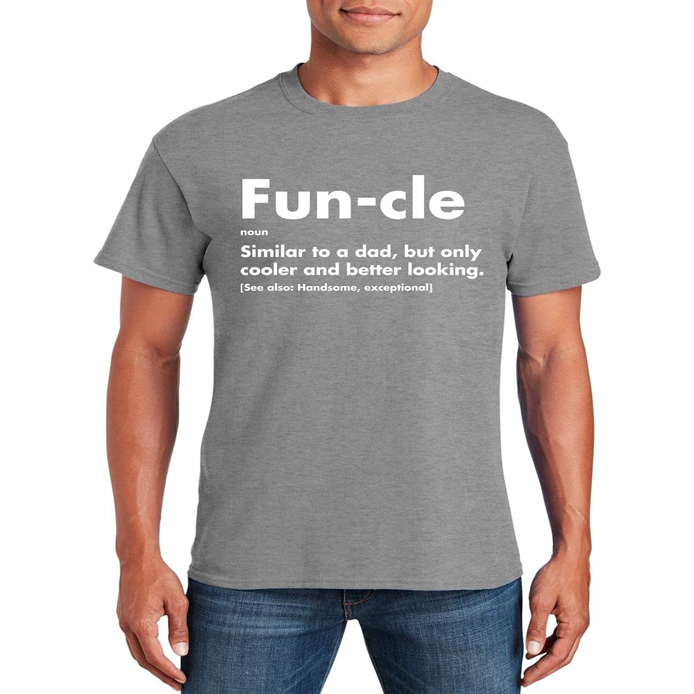 Funcle T-Shirt for Men - Funny Birthday Gifts Uncle Definition Father's Day Sport Grey