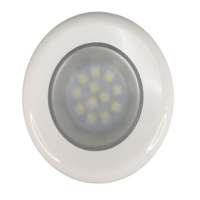 Pactrade Marine RV Boat Pontoon Red Green Blue White LED 2 PCS Courtesy Ceiling Light White Plastic Housing Glare Free Illumination Lens Energy Saving12V DC (Surface/Flush Mount)