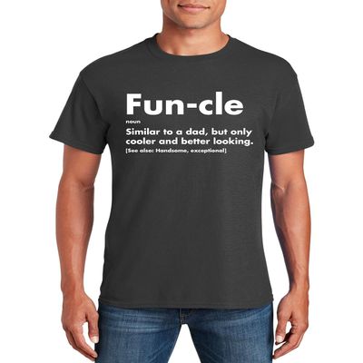 Funcle T-Shirt for Men - Funny Birthday Gifts Uncle Definition Father's Day Charcoal