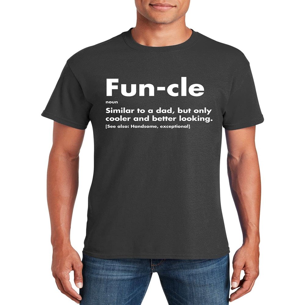Funcle T-Shirt for Men - Funny Birthday Gifts Uncle Definition Father's Day Charcoal