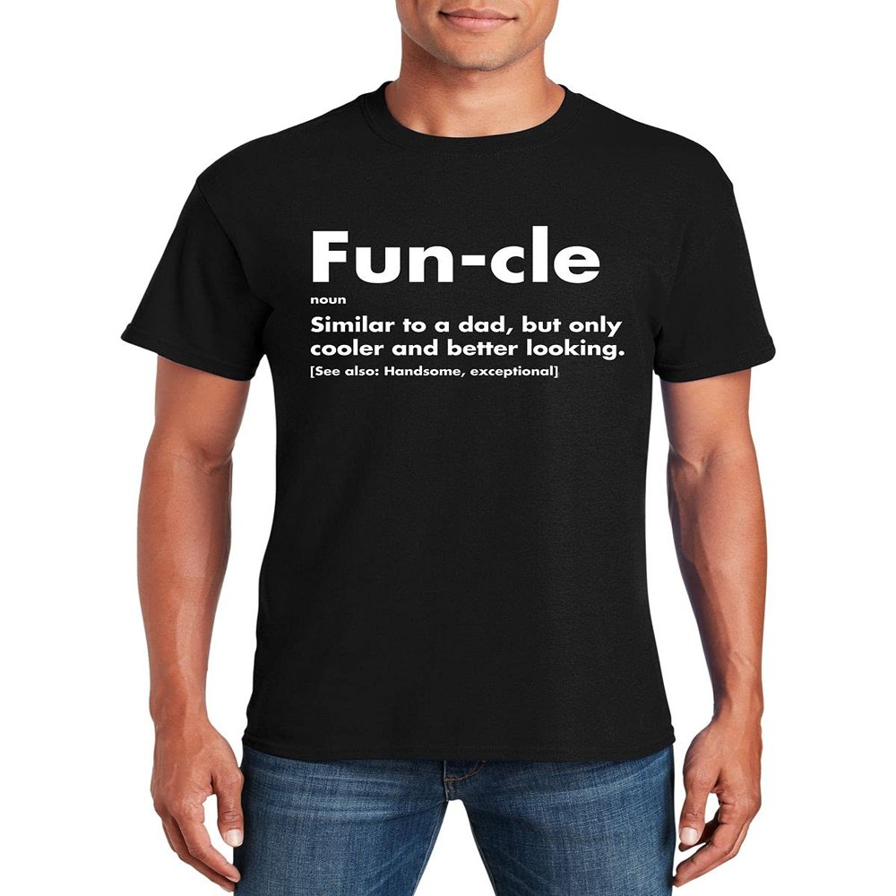 Funcle T-Shirt for Men - Funny Birthday Gifts Uncle Definition Father's Day Black