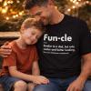 Funcle T-Shirt for Men - Funny Birthday Gifts Uncle Definition Father's Day Black view 2