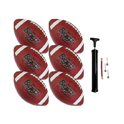 Biggz (Pack of 6) Premium Rubber Official Size Footballs with Hand Pump