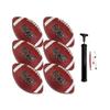 Biggz (Pack of 6) Premium Rubber Official Size Footballs with Hand Pump view 1