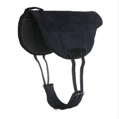 CHALLENGER Horse Neoprene Anti-Slip Suede Leather Bareback Saddle Pad Navy 39LW01NV