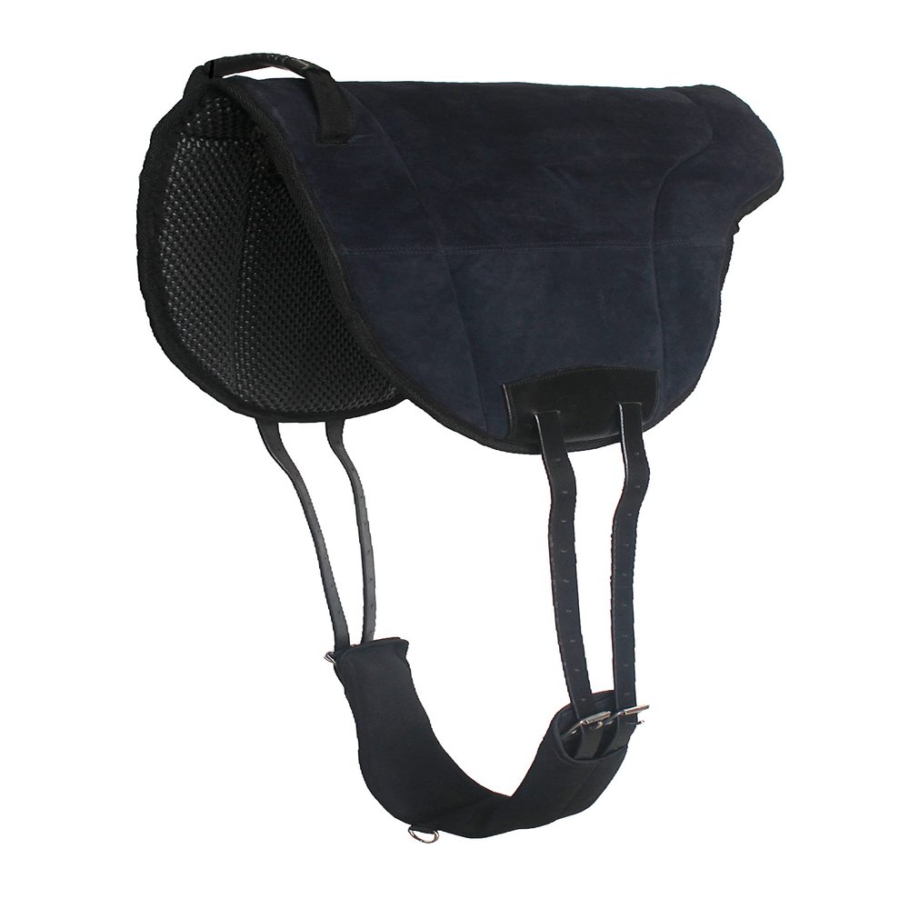 CHALLENGER Horse Neoprene Anti-Slip Suede Leather Bareback Saddle Pad Navy 39LW01NV