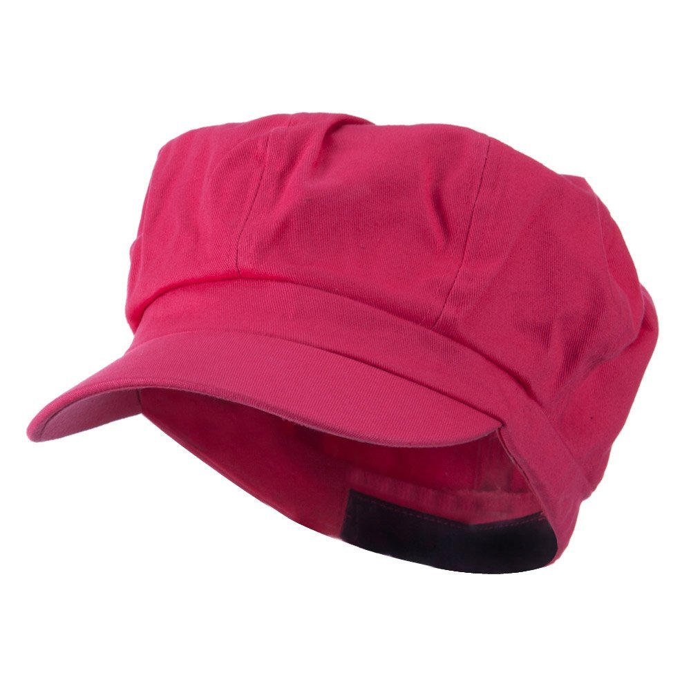Cotton Elastic Newsboy Cap-Fuchsia OSFM