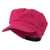 Cotton Elastic Newsboy Cap-Fuchsia OSFM view 1