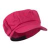 Cotton Elastic Newsboy Cap-Fuchsia OSFM view 4
