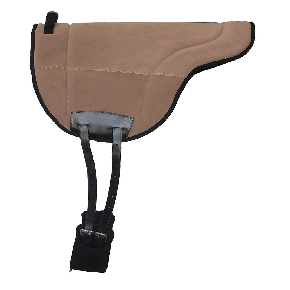 CHALLENGER Horse Neoprene Anti-Slip Suede Leather Bareback Saddle Pad Brown 39LW01LB