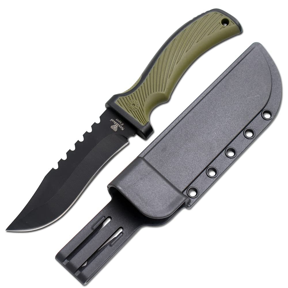 Snake Eye Tactical 10" Heavy Duty Military Marine, Army Fixed Blade Hunting Knife W/Molded Sheath.. (5238-2)